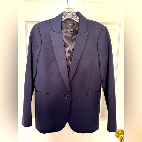 EUC J.Crew Bistretch Navy Blazer 4P - Picture 1 of 5